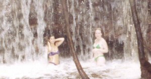 Me and my friend Jen playing in a waterfall in the Amazon rainforest near Manaus, Brazil.