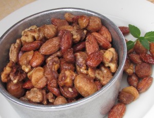 Homemade candied nuts.